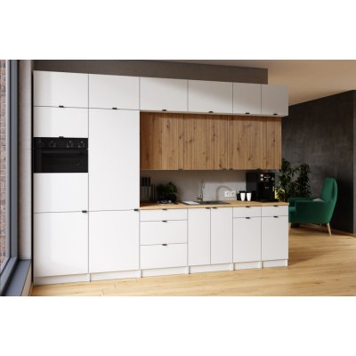 FRONTI Kuchyňská linka JANISA 320 cm Bílá/Dub artisan – Hledejceny.cz