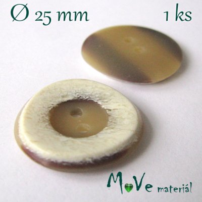 Knoflík ozdobný dvoudírkový 25mm/1ks – Zboží Mobilmania