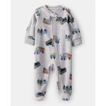 CARTER'S Overal na zip fleece Sleep & Play grey Truck chlapec – Zboží Mobilmania