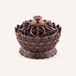 Andivo kadidelnice lotos kovová měděná patina vykuřování pryskyřice – Zboží Mobilmania