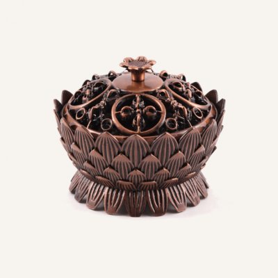 Andivo kadidelnice lotos kovová měděná patina vykuřování pryskyřice – Zboží Mobilmania