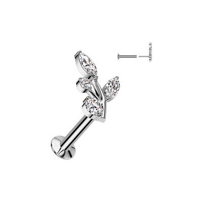 Šperky4U piercing do brady s větvičkou Push In labreta LB1138 – Zboží Dáma