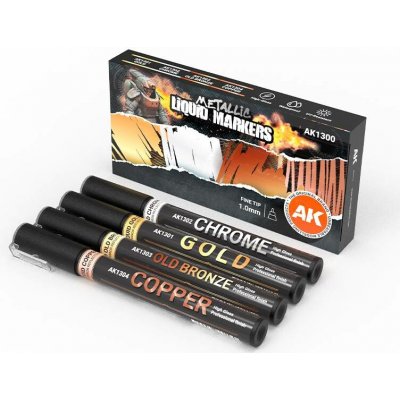 AK Interactive Metallic Liquid Markers set 4 ks – Sleviste.cz