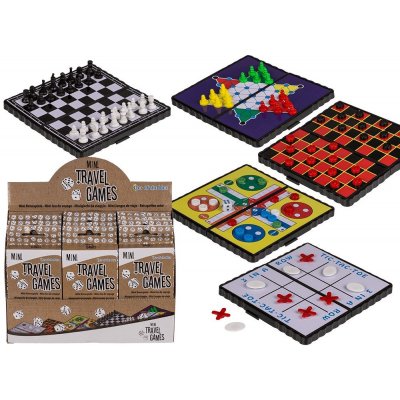 Magnetické cestovní hry Mini šachy, ludo, taháky, tictaktoe, šeky – Zboží Dáma