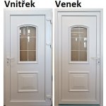Smart Vchodové plastové dveře 3D 302 pravé Bílá/Bílá 100 x 210 cm – Zbozi.Blesk.cz