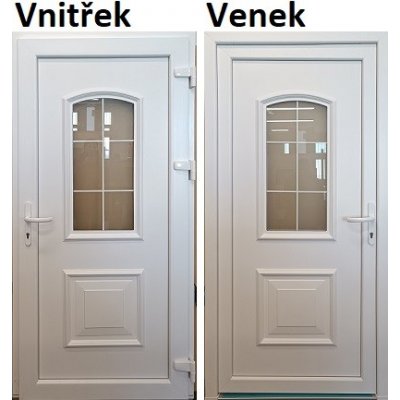 Smart Vchodové plastové dveře 3D 302 pravé Bílá/Bílá 98 x 198 cm – Zbozi.Blesk.cz