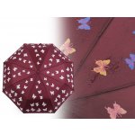 Motýl deštník dámský skládací vystřelovací kouzelný bordó – Zboží Mobilmania