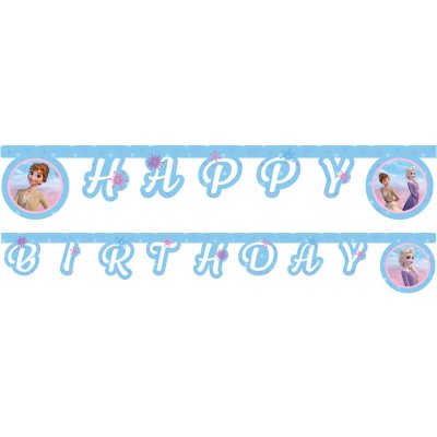 Procos s.a. Narozeninový nápis Frozen Wind Spirit Happy Birthday 200 cm – Zboží Dáma