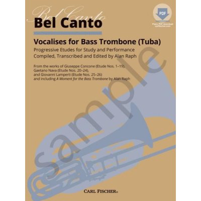 Giuseppe Concone Bel Canto Vocalises for Bass Trombone Tuba noty na pozoun, klavír + audio – Hledejceny.cz