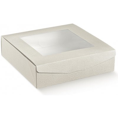 Scotton KRABICE NA CUKROVÍ S OKÉNKEM bílá kůže 26x26x7cm – Zboží Dáma
