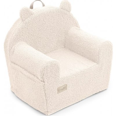 ALBERO MIO Dětské křeslo COTTON MUSLIN & BOUCLE vanilka – Zboží Mobilmania