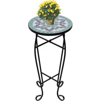 vidaXL stolek na květiny 41130 zeleno-bílý