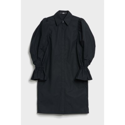 Karl Lagerfeld Hun's Pick Puffy Poplin Dress černá – Zboží Mobilmania