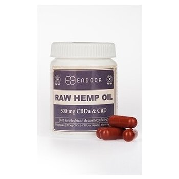 Endoca CBD+CBD a olej v kapslích 30 ks RAW konopný extrakt 300 mg