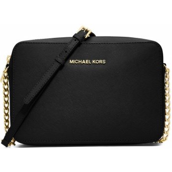 Michael Kors kabelka kožená Jet Set Large Saffiano leather crossbody black