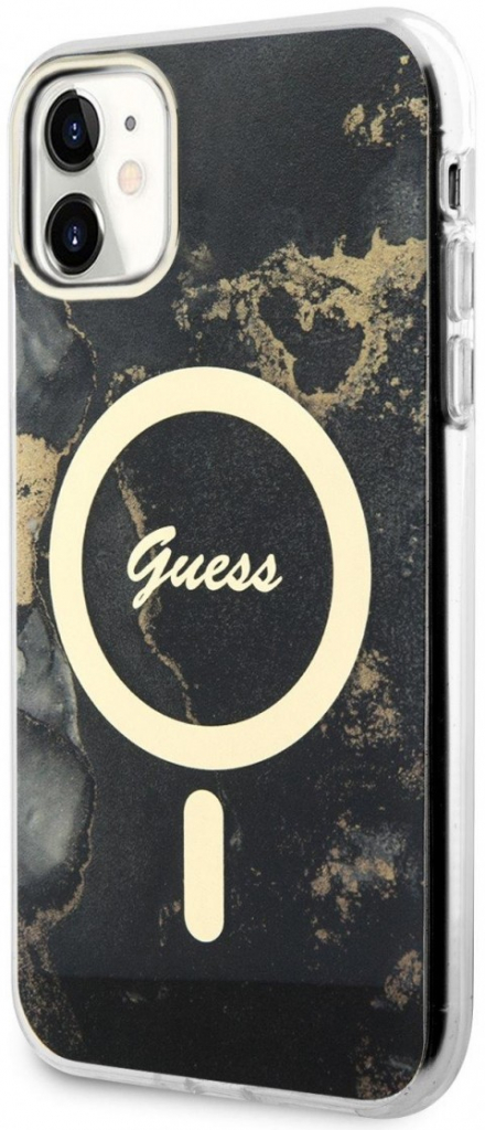 Pouzdro Guess Marble IML MagSafe iPhone 11 černé