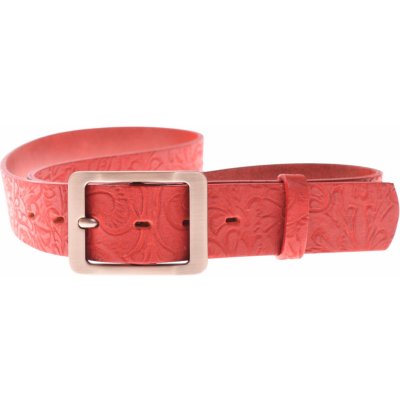 Penny Belts dámský kožený opasek červený 6159-V2-60 – Zboží Dáma