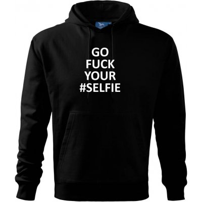 Go fuck your selfie Cape s kapucí Černá – Zboží Mobilmania