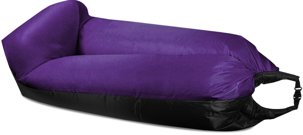 Aga Nafukovací vak lazy bag 230x70 cm Černý/Fialový