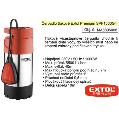 Extol Premium 1100 W 5500 l / hod 8895008 – Zbozi.Blesk.cz