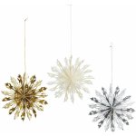 MADAM STOLTZ Papírové vánoční ozdoby Snowflakes set 3 ks zlatá barva papír – Hledejceny.cz