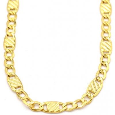 B&B Goldinvestic Zlatý řetízek figaro zdobený proužky N5024-585/1000 – Zboží Dáma