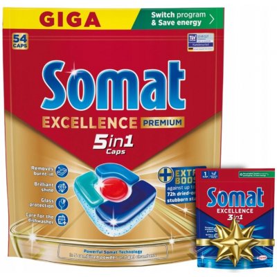 Somat Excellence 5v1 tablety do myčky 54 ks + Dárek – Zboží Mobilmania