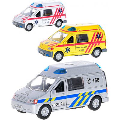 Kids Globe Traffic ambulance CZ kov 14cm zpětný chod na baterie se světlem a zvukem – Zbozi.Blesk.cz