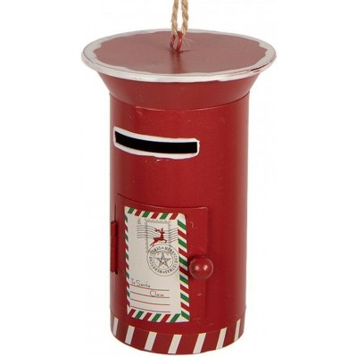 Clayre & Eef Červená kovová závěsná dekorace poštovní schránka Santa - 12*8 cm – Hledejceny.cz