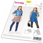 Burda Střih Burda 9356 - Dětská džínová sukně, laclové šaty, sukně s laclem – Zboží Mobilmania