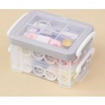 Šicí set v plastovém boxu 3 patrový šedý – Hledejceny.cz