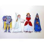 Marionetino Královna, Bílá paní, Bezhlavý rytíř, Čaroděj loutky 4 ks Dárková krabička: Baleno v krabičce – Zboží Dáma