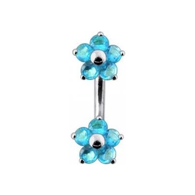 Šperky4U stříbrný piercing do pupíku kytičky BP01106-Q – Zboží Mobilmania