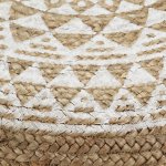 VidaXL Ručně vyrobený sedací puf bílý 45 x 30 cm juta – Zboží Dáma