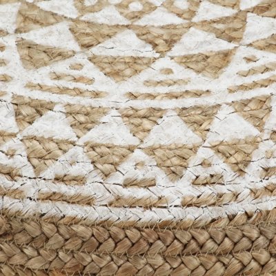 VidaXL Ručně vyrobený sedací puf bílý 45 x 30 cm juta – Zboží Dáma