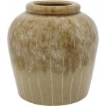 Hnědá kameninová váza s pruhy Nature – Ø 18*19 cm - Chic Antique – Hledejceny.cz