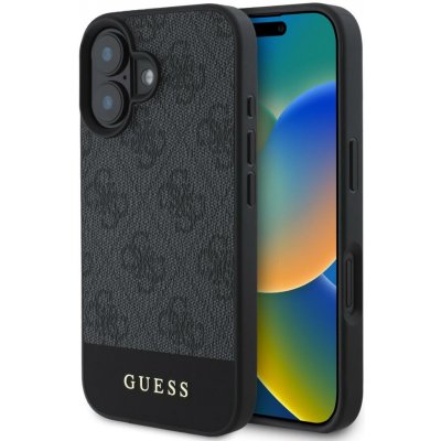 Guess PU 4G Stripe pro Apple iPhone 16, šedá – Zboží Mobilmania