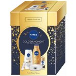 Nivea Golden Moment dámské tělové mléko Q10 Firming Bronze 400 ml + sprchový gel Shea Butter & Botanical Oil 250 ml + antiperspirant roll-on Black & White Invisible Silky Smooth 50 ml + balzám na rty – Sleviste.cz