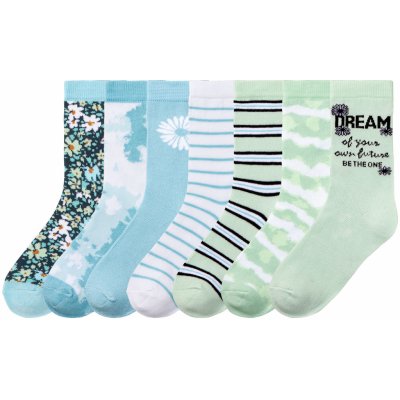 Pepperts Dívčí ponožky s BIO bavlnou, 7 párů modrá/bílá/zelená – Zboží Mobilmania