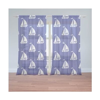 Sablio Záclony Bílé lodě: 2ks 150x250cm – Hledejceny.cz