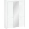 Šatní skříň Kondela LINDY 5D se zrcadlem bílý lesk 151 x 202 x 56 cm