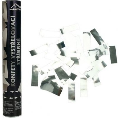 Konfety vystřelovací 30cm fóliové stříbrné LUMA – Zboží Mobilmania