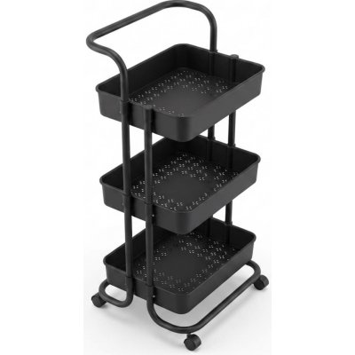 Boximo kuchyňský vozík 3patrový na kolečkách, 37 x 43 x 89 cm černý – Sleviste.cz