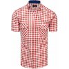 Pánská Košile Dstreet pánská kostkovaná košile s krátkým rukávem Nalnt KX0954 36630 bílo-červená