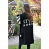 Dámský svetr a pulovr Fashionweek exclusive barevný svetr jak kabát s kapucí SV11 STYLE černý