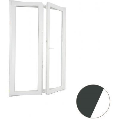 Aluplast dvoukřídlé balkonové dveře Pravé Trojsklo antracit/bílá 140 x 210 cm – Hledejceny.cz