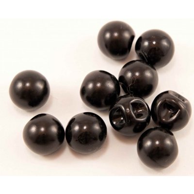 Knoflík ve tvaru perličky se spodním přišitím - černá - průměr 1 cm – Zboží Dáma