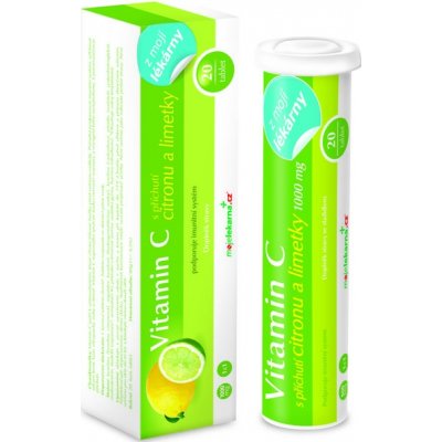 Moje lékárna C-Vitamin 1000 mg citron limetka 20 šumivých tablet – Zbozi.Blesk.cz