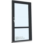 Kömmerling balkonové dveře 70 AD s příčkou OS pravé antracit/bílá 90 x 210 cm oboustranná klika + FAB + hliníkový práh – Hledejceny.cz