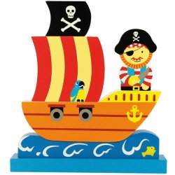 Bigjigs Toys magnetické puzzle pirátská loď
